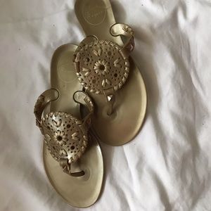 girls gold jelly jack rogers flip flops